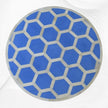 Bone Inlay Round Stool Honeycomb Design Light Blue