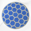 Bone Inlay Round Stool Honeycomb Design Light Blue