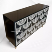 Bone Inlay Swan Cabinet 4 Door Black