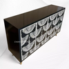 Bone Inlay Swan Cabinet 4 Door Black