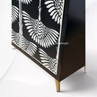 Bone Inlay Swan Cabinet 4 Door Black