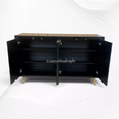 Bone Inlay Swan Cabinet 4 Door Black