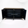 Bone Inlay Swan Cabinet 4 Door Black