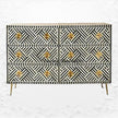 Bone Inlay Optical Chest 6 Drawers Black 1