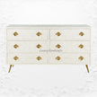 Bone Inlay Optical Chest 6 Drawers White 1