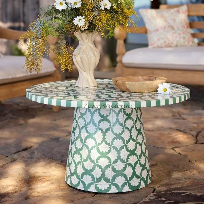 Breeze Resin Inlay Coffee Table Green
