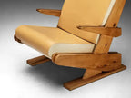 Bruto Chunky Wood Lounge Chair three-quarter view