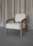 Calla Boucle Upholstered Lounge Armchair front angle