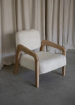 Calla Boucle Upholstered Lounge Armchair front view