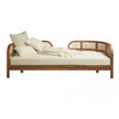 Cana Wood and Cane Daybed angled view with cushions
