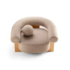 Cassia Low Rounded Boucle Armchair with round bolster