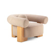 Cassia Low Rounded Boucle Armchair angled view