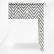 Chevron Bone Inlay 3 Drawer Console Black