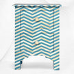 Chevron Bone Inlay Bedside 2 Drawer Aqua