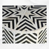 Sgabello Chevron con inserto in osso Nero