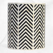 Sgabello Chevron con inserto in osso Nero