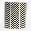 Sgabello Chevron con inserto in osso Nero