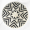 Sgabello Chevron con inserto in osso Nero