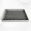 Chevron Bone Inlay Tray Black