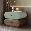 Cloud Two Drawer Wooden Bedside Table sage green version