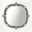 Miroir incrusté d'os de trèfle noir