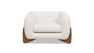 Cocoon Boucle Wooden Base Armchair front angle