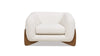Cocoon Boucle Wooden Base Armchair front angle