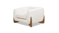 Cocoon Boucle Wooden Base Armchair angled view