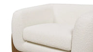 Cocoon Boucle Wooden Base Armchair seat close-up