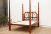 Cottage Lattice Four Poster Solid Wood Bed bare frame at an angle