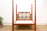 Cottage Lattice Four Poster Solid Wood Bed bare frame from the front