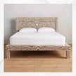Cozy Bone Inlay Bed Brown