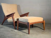 Crescent High Back Lounge Chair with ottoman