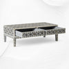 Cube Optical Bone Inlay Coffee Table Black