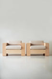 Cubo Low Wooden Lounge Chair Set of 2 pair front view