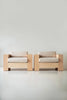 Cubo Low Wooden Lounge Chair Set of 2 pair front view