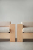 Cubo Low Wooden Lounge Chair Set of 2 single chair side