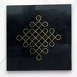 Cuddapah Marble Kolam Brass Inlay Floor Tile
