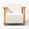 Cylinder Arm Solid Teak Lounge Chair front view