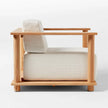 Cylinder Arm Solid Teak Lounge Chair side angle