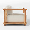 Cylinder Arm Solid Teak Lounge Chair side angle