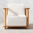 Cylinder Arm Solid Teak Lounge Chair front angle