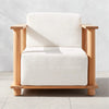 Cylinder Arm Solid Teak Lounge Chair front angle