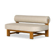 Drum Bolster Arm Wooden Sofa front angle