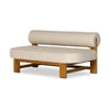 Drum Bolster Arm Wooden Sofa front angle