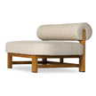 Drum Bolster Arm Wooden Sofa angled view