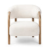 Dune Bentwood Arm Boucle Lounge Chair front view