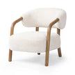 Dune Bentwood Arm Boucle Lounge Chair angled view