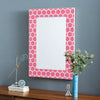 Honeycomb Bone Inlay Mirror Pink