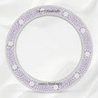 Lilac Floral Embossed Bone Inlay Round Mirror